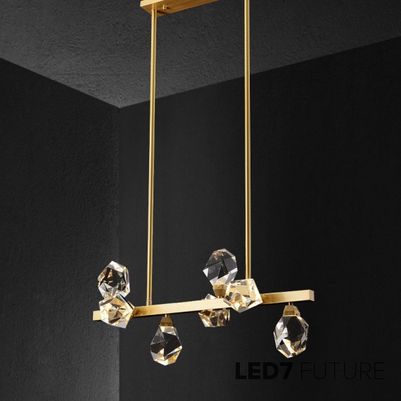 Loft Industry Modern - Crystal Stone Line Chandelier